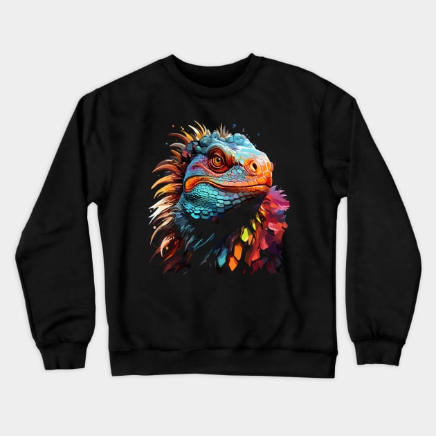 Iguana Rainbow Crewneck Sweatshirt by JH Mart